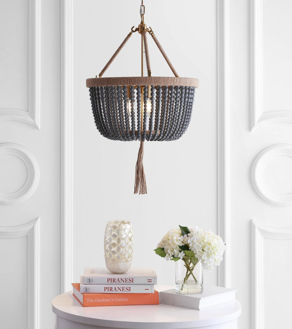 Safavieh ADRA, 3-Light Extendable Pendant Light - 18.5" Grey Iron & Acrylic for Modern Dining & Living Spaces PND4084A