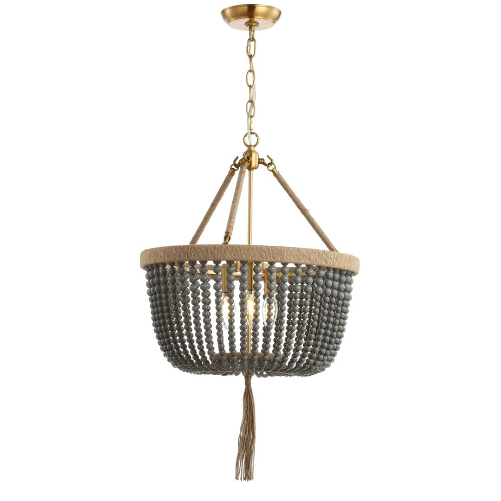 Safavieh ADRA, 3-Light Extendable Pendant Light - 18.5" Grey Iron & Acrylic for Modern Dining & Living Spaces PND4084A