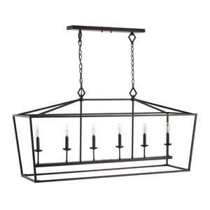 Safavieh PRENER, 6-Light Extendable Pendant in Oil-Rubbed Bronze - Elegant Iron Fixture for Dining & Living Spaces PND4088A