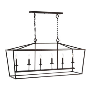 Safavieh PRENER, 6-Light Extendable Pendant in Oil-Rubbed Bronze - Elegant Iron Fixture for Dining & Living Spaces PND4088A