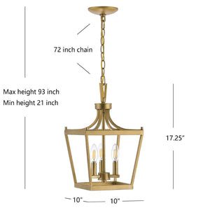 Safavieh LARTON, 3-Light Extendable Pendant — Elegant Iron Fixture for Dining Rooms and Contemporary Spaces Gold PND4089C