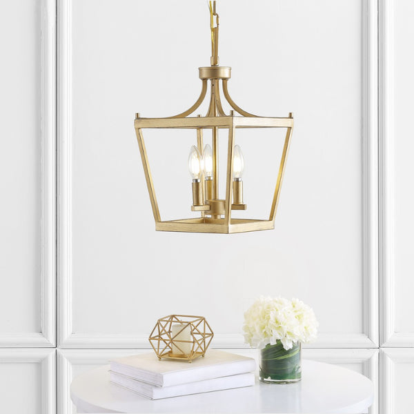 Safavieh LARTON, 3-Light Extendable Pendant — Elegant Iron Fixture for Dining Rooms and Contemporary Spaces Gold PND4089C