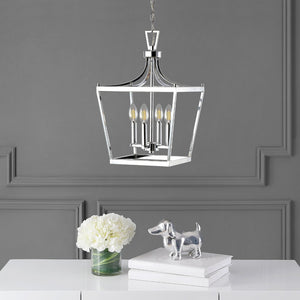 Safavieh NICHI, Modern Extendable 4-Light Pendant in Polished Chrome - Ideal for Dining & Entryway Spaces PND4090B