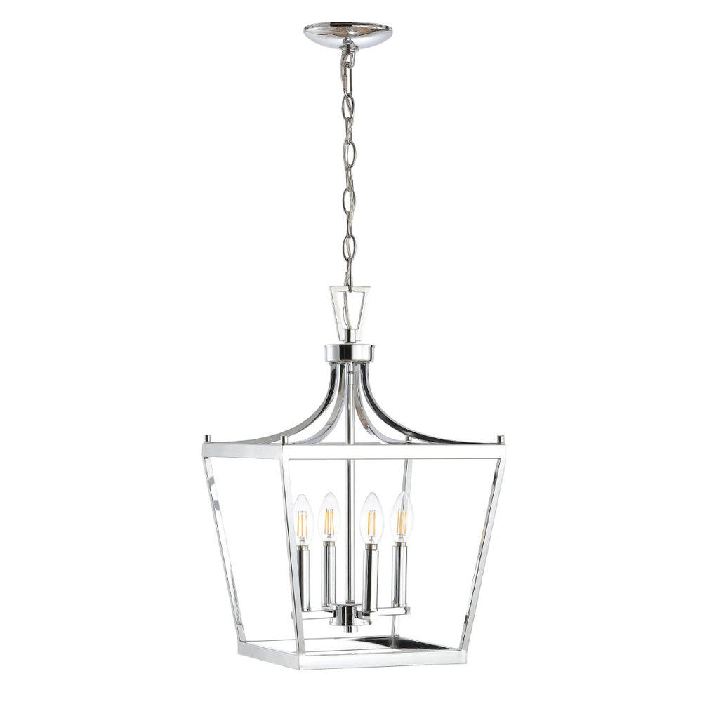 Safavieh NICHI, Modern Extendable 4-Light Pendant in Polished Chrome - Ideal for Dining & Entryway Spaces PND4090B