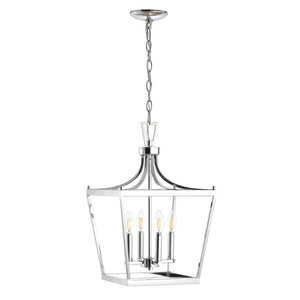 Safavieh NICHI, Modern Extendable 4-Light Pendant in Polished Chrome - Ideal for Dining & Entryway Spaces PND4090B