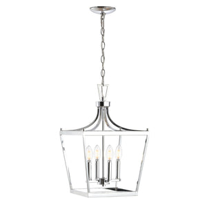 Safavieh NICHI, Modern Extendable 4-Light Pendant in Polished Chrome - Ideal for Dining & Entryway Spaces PND4090B