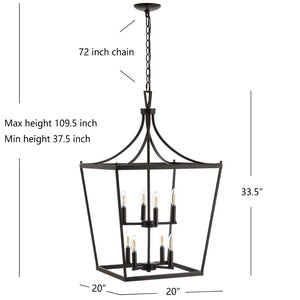 Safavieh VALLOR, Extendable 8-Light Pendant for Dining Rooms and Living Spaces, Durable Iron Design Elegance Oil Rub Bronze PND4092A
