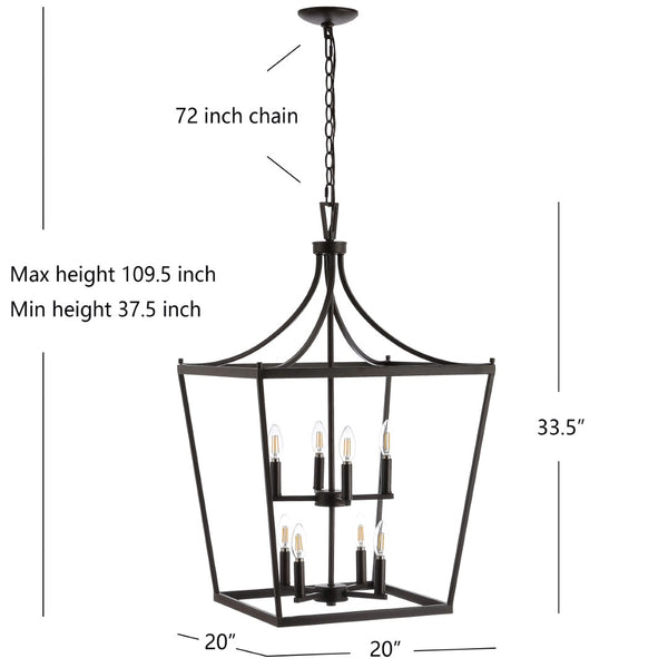Safavieh VALLOR, Extendable 8-Light Pendant for Dining Rooms and Living Spaces, Durable Iron Design Elegance Oil Rub Bronze PND4092A