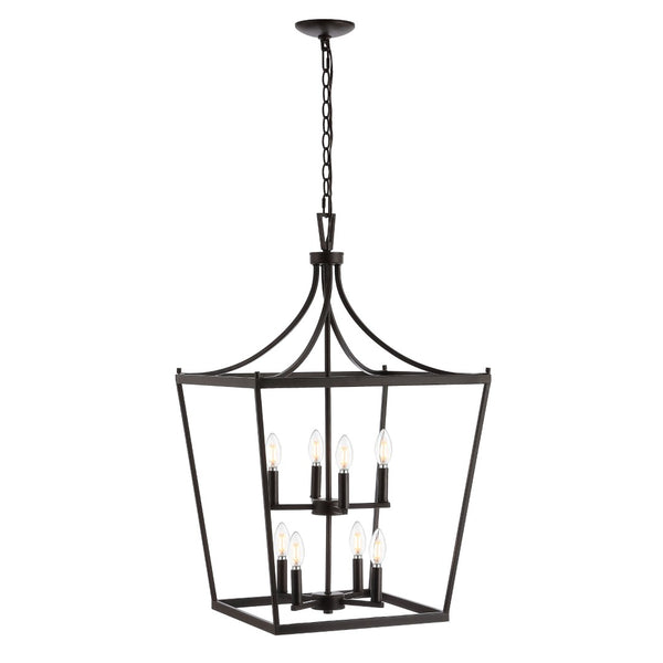 Safavieh VALLOR, Extendable 8-Light Pendant for Dining Rooms and Living Spaces, Durable Iron Design Elegance Oil Rub Bronze PND4092A