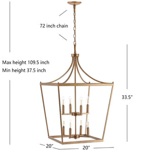 Safavieh VALLOR, Extendable 8-Light Pendant for Dining Rooms and Living Spaces, Durable Iron Design Elegance Gold PND4092C