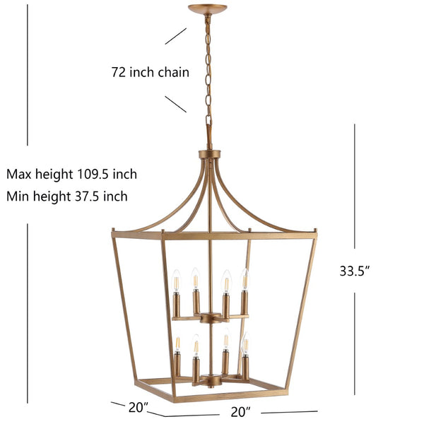 Safavieh VALLOR, Extendable 8-Light Pendant for Dining Rooms and Living Spaces, Durable Iron Design Elegance Gold PND4092C