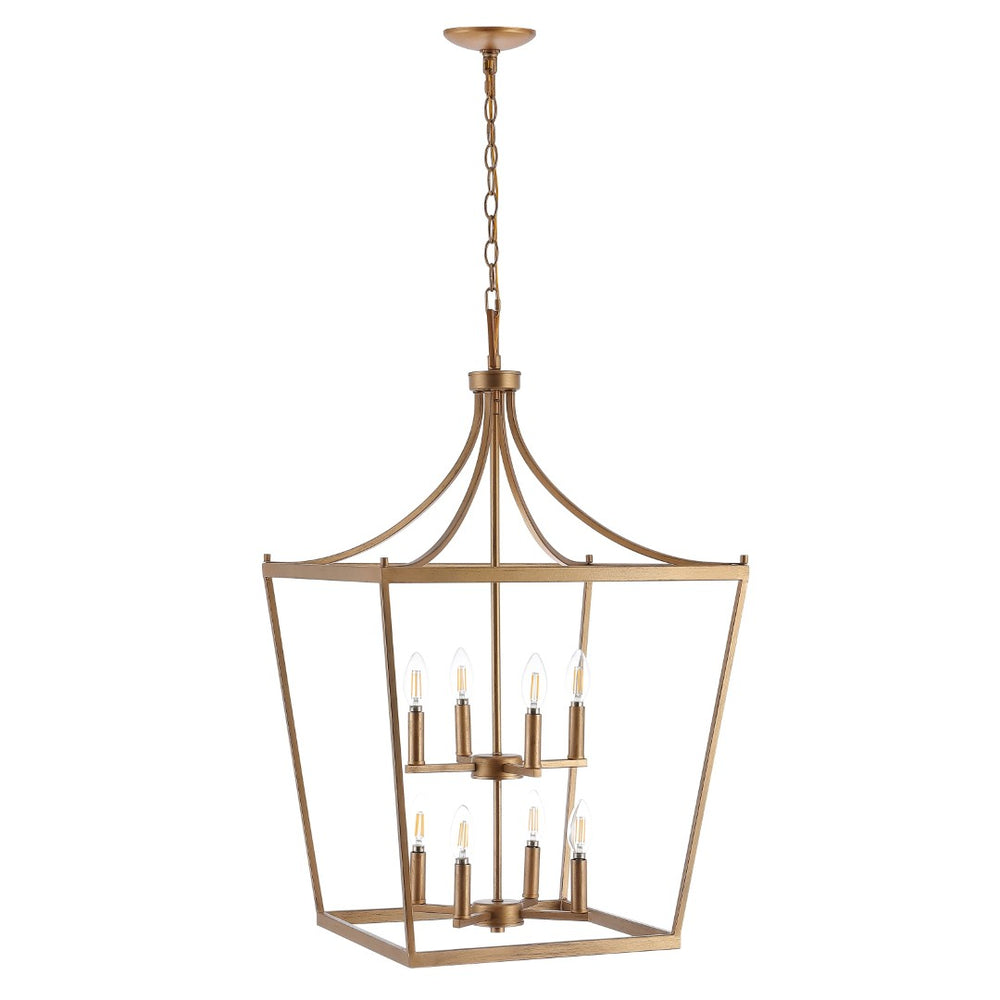 Safavieh VALLOR, Extendable 8-Light Pendant for Dining Rooms and Living Spaces, Durable Iron Design Elegance Gold PND4092C