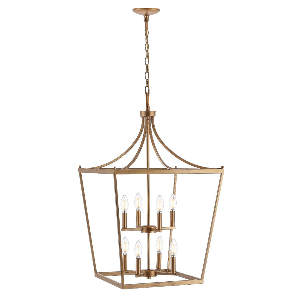 Safavieh VALLOR, Extendable 8-Light Pendant for Dining Rooms and Living Spaces, Durable Iron Design Elegance Gold PND4092C