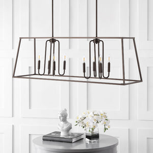 Safavieh ONIA, 8-Light Extendable Pendant in Oil Rub Bronze Iron - Elegant Illumination for Any Space PND4095A