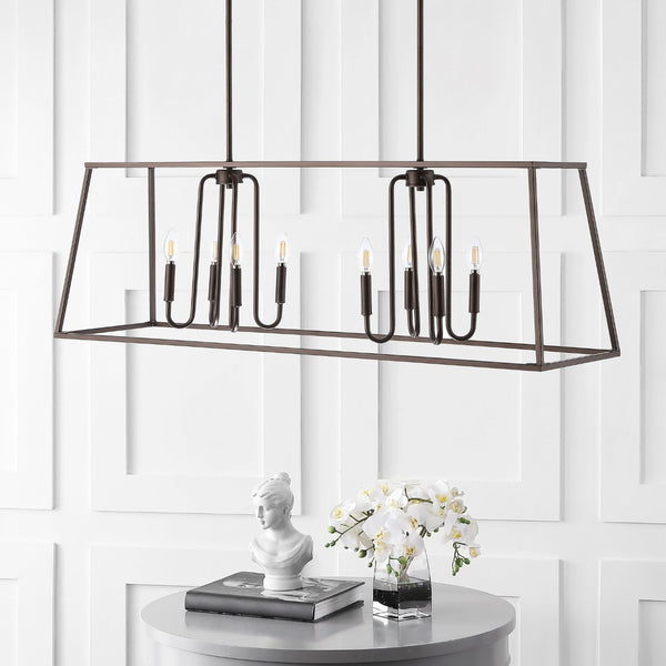 Safavieh ONIA, 8-Light Extendable Pendant in Oil Rub Bronze Iron - Elegant Illumination for Any Space PND4095A