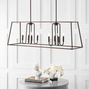 Safavieh ONIA, 8-Light Extendable Pendant in Oil Rub Bronze Iron - Elegant Illumination for Any Space PND4095A