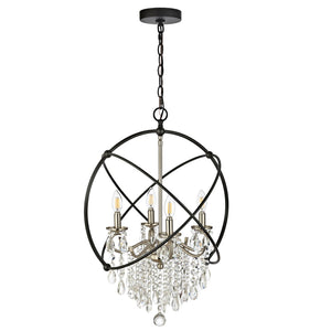 Safavieh SABINA, Extendable 4-Light Pendant - Elegant Bronze & Crystal Design for Dining & Living Spaces PND4101A