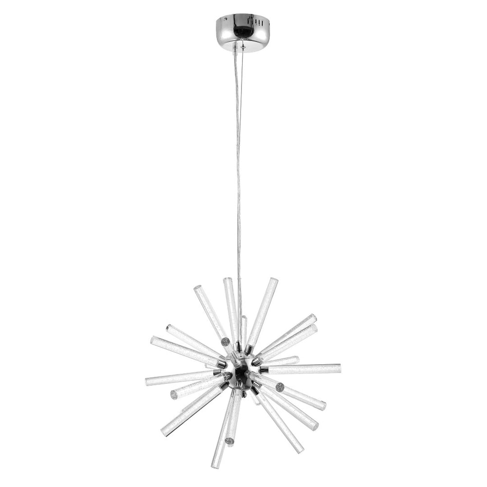 Safavieh GEMA, Modern 19-Inch LED Pendant Light, Chrome & Iron, Adjustable Height for Stylish Spaces PND4103A