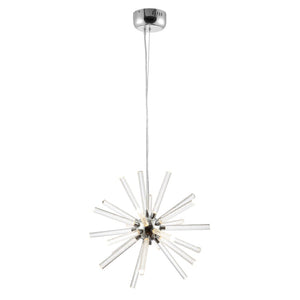 Safavieh GEMA, Modern 19-Inch LED Pendant Light, Chrome & Iron, Adjustable Height for Stylish Spaces PND4103A