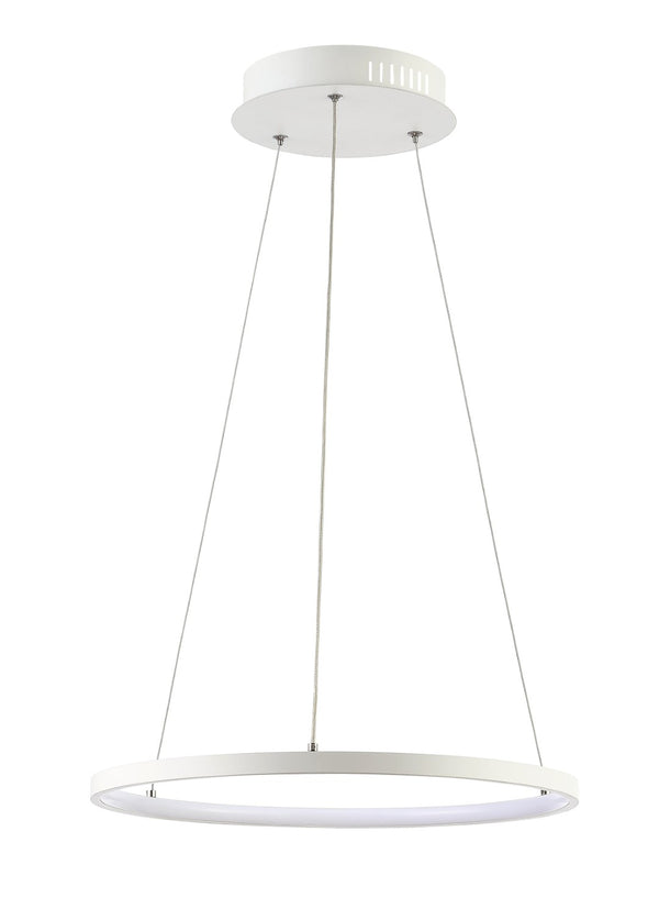 Safavieh BREMI, Modern LED Pendant Light, 16.5" Adjustable White Fixture for Dining & Living Spaces PND4104A