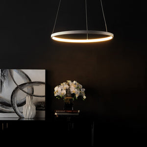 Safavieh BREMI, Modern LED Pendant Light, 16.5" Adjustable White Fixture for Dining & Living Spaces PND4104A