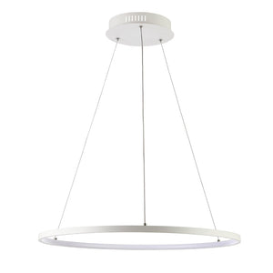 Safavieh PORTA, 24-Inch Extendable LED Pendant Light in White Aluminum for Modern Home Décor & Style PND4105A