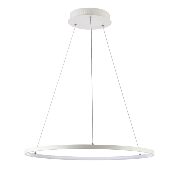 Safavieh PORTA, 24-Inch Extendable LED Pendant Light in White Aluminum for Modern Home Décor & Style PND4105A