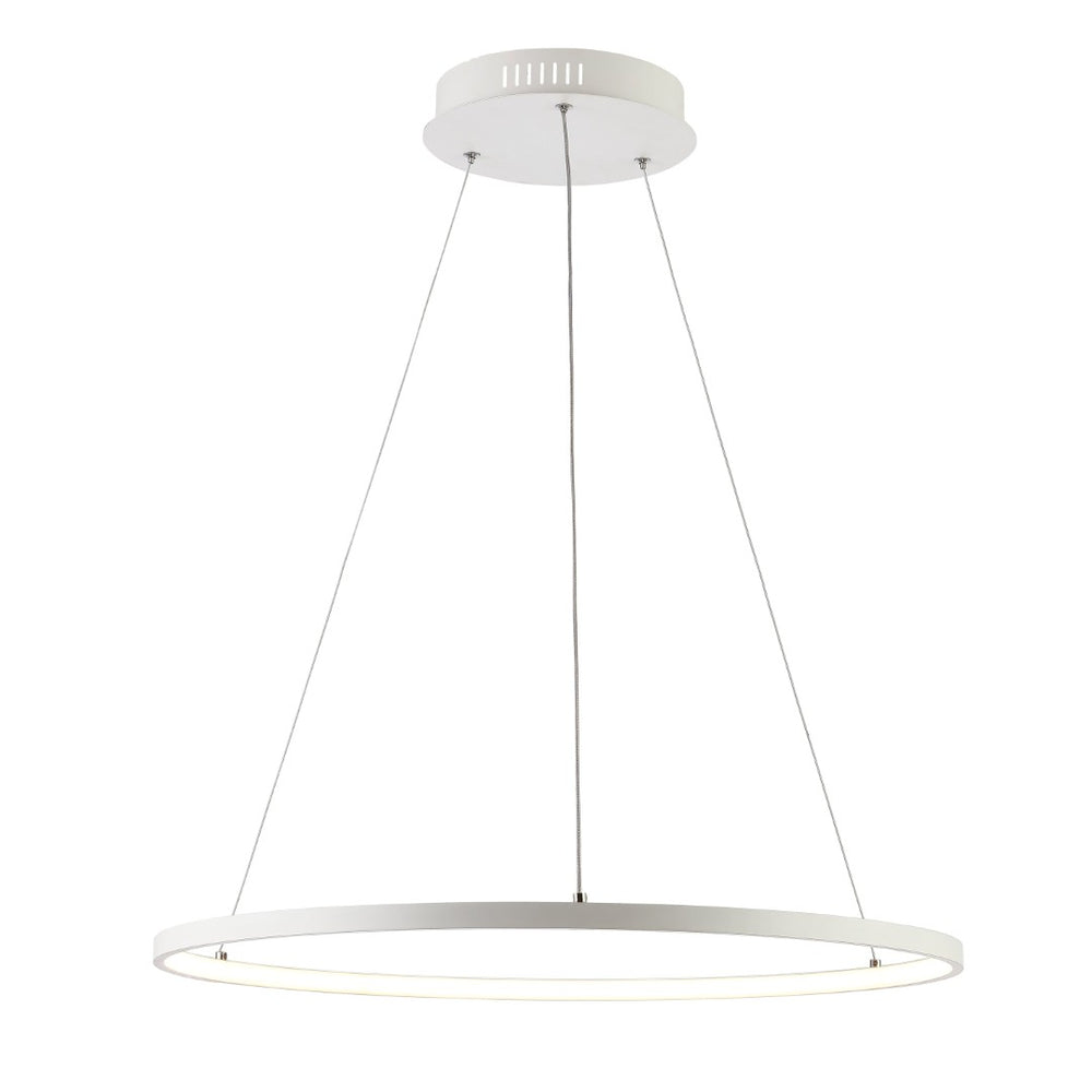 Safavieh PORTA, 24-Inch Extendable LED Pendant Light in White Aluminum for Modern Home Décor & Style PND4105A