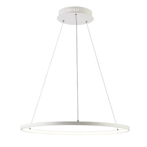 Safavieh PORTA, 24-Inch Extendable LED Pendant Light in White Aluminum for Modern Home Décor & Style PND4105A