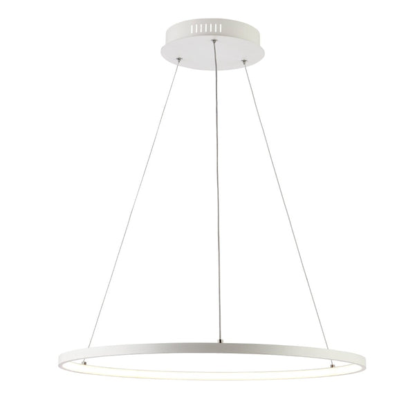 Safavieh PORTA, 24-Inch Extendable LED Pendant Light in White Aluminum for Modern Home Décor & Style PND4105A