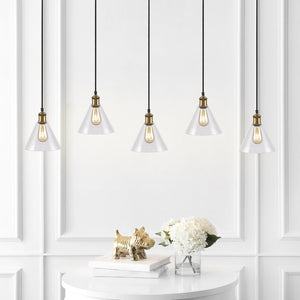 Safavieh PRESTA, 5-Light Extendable Pendant in Black/Gold Metal – Perfect for Dining, Kitchen, and Living Spaces PND4110A