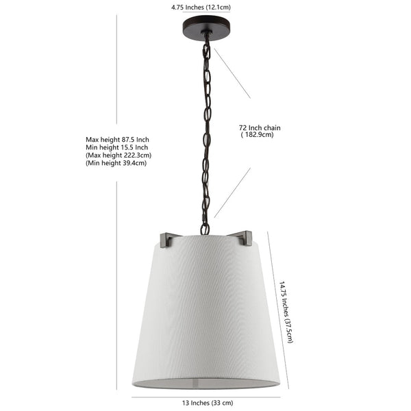 Safavieh KRELIA, 13-Inch Adjustable Oil Rub Bronze Metal Pendant Light for Elegant Home Illumination PND4113A