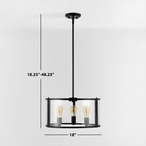 Safavieh MANLEN, MANLEN 3-Light Adjustable Pendant - Elegant Clear Glass & Bronze Metal Fixture for Modern Spaces PND4116A