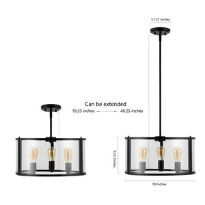 Safavieh MANLEN, MANLEN 3-Light Adjustable Pendant - Elegant Clear Glass & Bronze Metal Fixture for Modern Spaces PND4116A