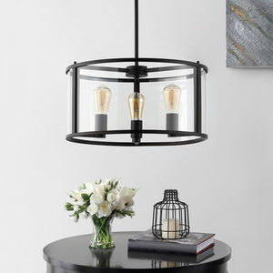 Safavieh MANLEN, MANLEN 3-Light Adjustable Pendant - Elegant Clear Glass & Bronze Metal Fixture for Modern Spaces PND4116A