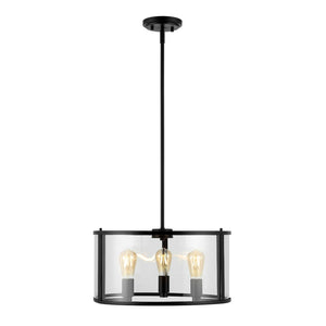 Safavieh MANLEN, MANLEN 3-Light Adjustable Pendant - Elegant Clear Glass & Bronze Metal Fixture for Modern Spaces PND4116A