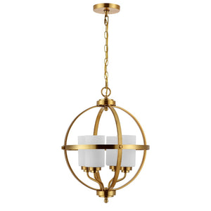 Safavieh FORLER, 4-Light Extendable Pendant in Brass and Glass - Perfect for Dining Rooms and Living Spaces PND4117A