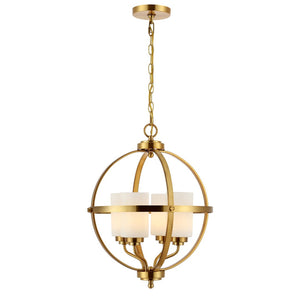 Safavieh FORLER, 4-Light Extendable Pendant in Brass and Glass - Perfect for Dining Rooms and Living Spaces PND4117A