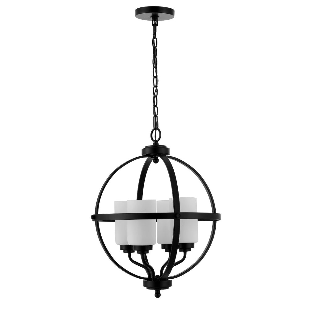 Safavieh FORLER, 4-Light Adjustable Pendant Light - Modern Black Metal & Glass Fixture for Stylish Spaces PND4117B