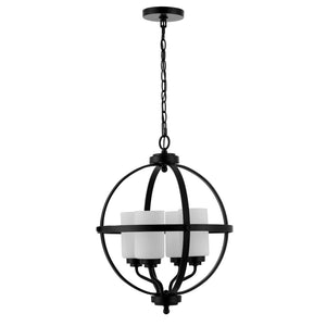 Safavieh FORLER, 4-Light Adjustable Pendant Light - Modern Black Metal & Glass Fixture for Stylish Spaces PND4117B