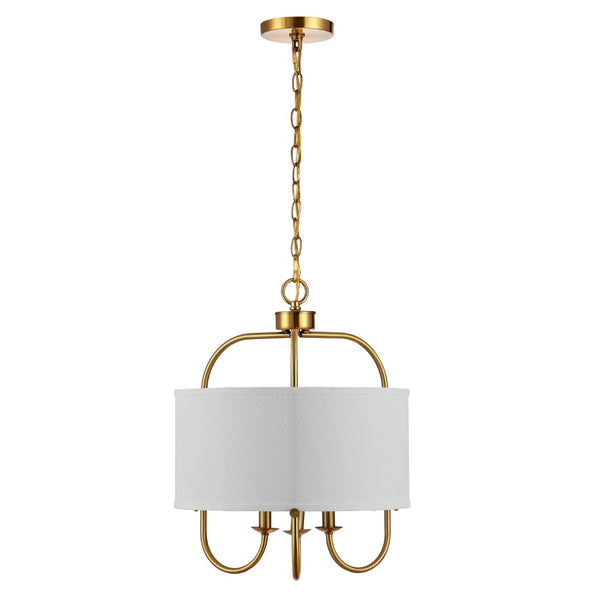 Safavieh DORTRA, Elegant 5-Light Extendable Pendant, Chrome & Fabric Fixture for Modern Interior Spaces Brass PND4119A