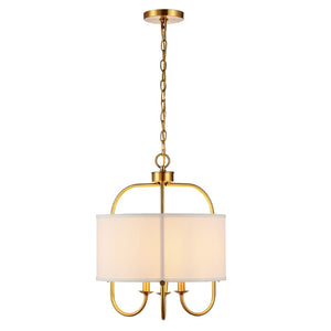 Safavieh DORTRA, Elegant 5-Light Extendable Pendant, Chrome & Fabric Fixture for Modern Interior Spaces Brass PND4119A