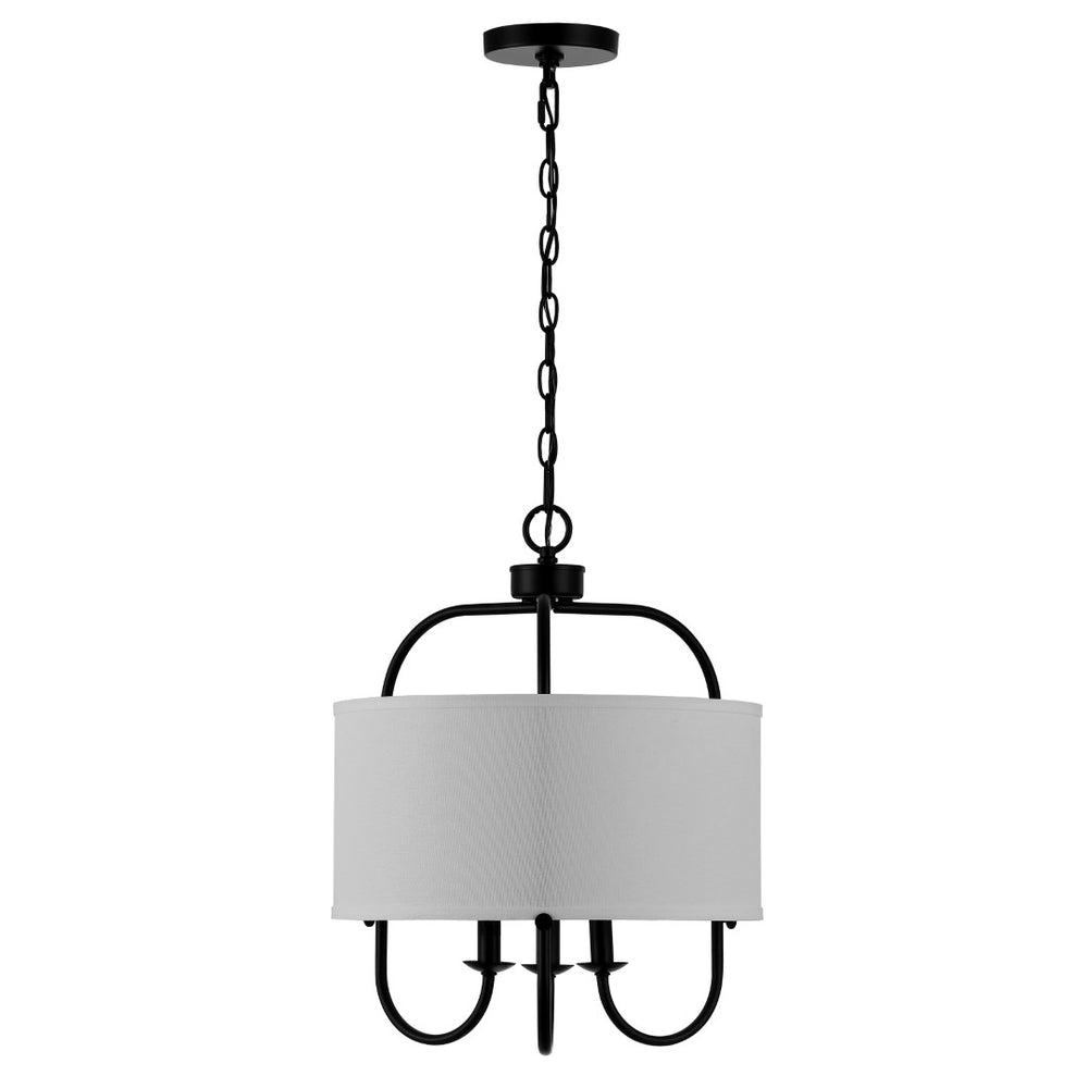 Safavieh DORTRA, Elegant 5-Light Extendable Pendant, Chrome & Fabric Fixture for Modern Interior Spaces Black PND4119B