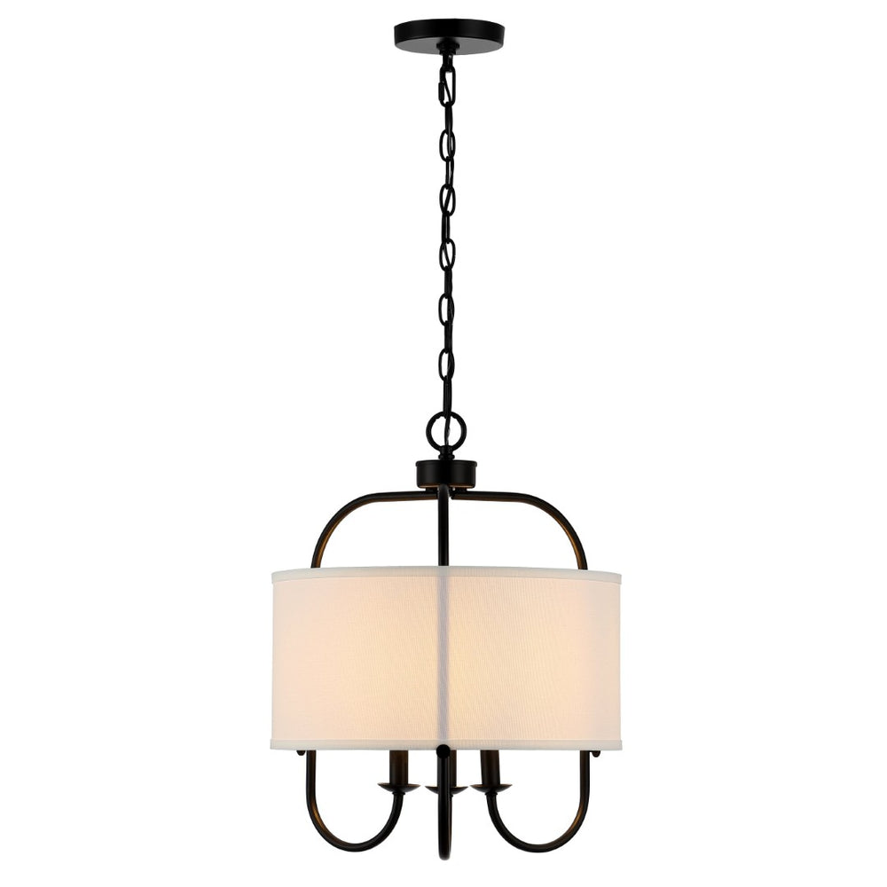 Safavieh DORTRA, Elegant 5-Light Extendable Pendant, Chrome & Fabric Fixture for Modern Interior Spaces Black PND4119B