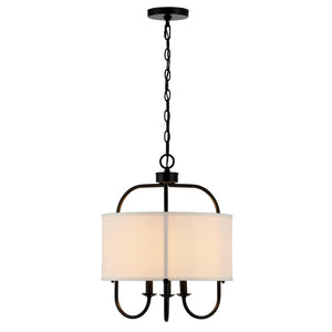 Safavieh DORTRA, Elegant 5-Light Extendable Pendant, Chrome & Fabric Fixture for Modern Interior Spaces Black PND4119B