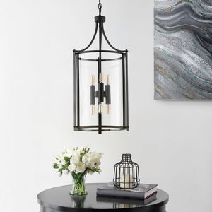 Safavieh VENZOR, 6-Light Extendable Pendant Fixture, Clear Glass & Bronze Metal - Ideal for Dining Spaces PND4120A