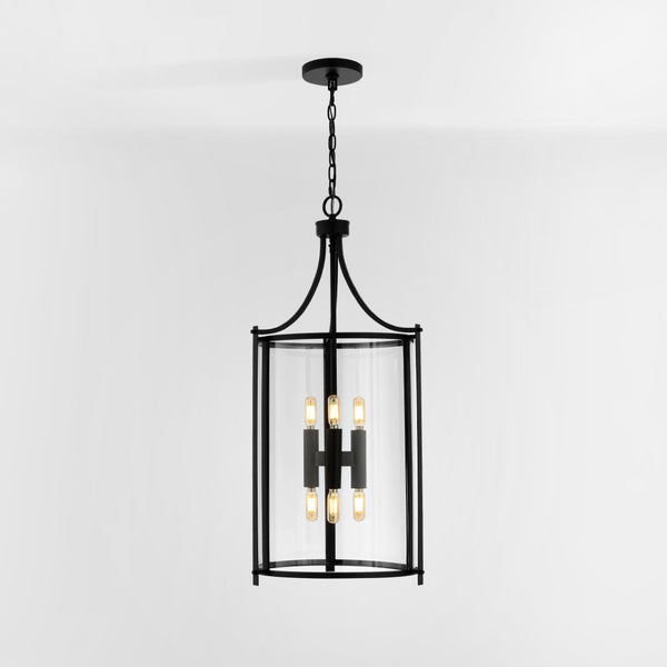 Safavieh VENZOR, 6-Light Extendable Pendant Fixture, Clear Glass & Bronze Metal - Ideal for Dining Spaces PND4120A