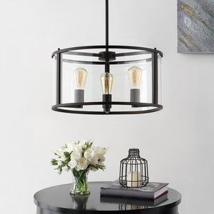 Safavieh RELOM, 4-Light Extendable Pendant - Clear Glass & Bronze Metal Fixture for Modern Dining Rooms & Foyers PND4121A
