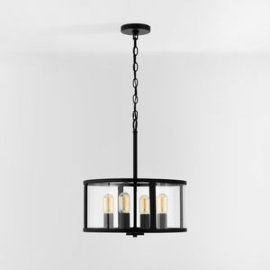 Safavieh RELOM, 4-Light Extendable Pendant - Clear Glass & Bronze Metal Fixture for Modern Dining Rooms & Foyers PND4121A