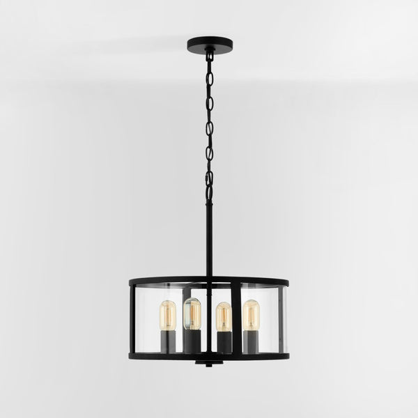 Safavieh RELOM, 4-Light Extendable Pendant - Clear Glass & Bronze Metal Fixture for Modern Dining Rooms & Foyers PND4121A